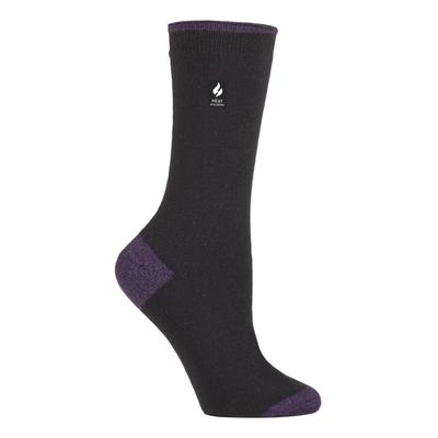 Heat Holders Damen Ultra Lite Thermal Brushed Inner Yarn Design Socken Schwarz/Lila (Oia) Image