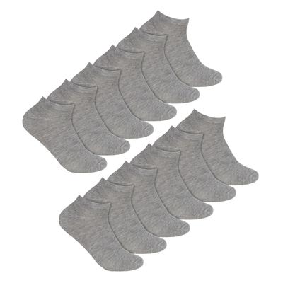 12 Paar Multipack Ladies Bamboo Trainer Atmungsaktive Socken - Grau Image
