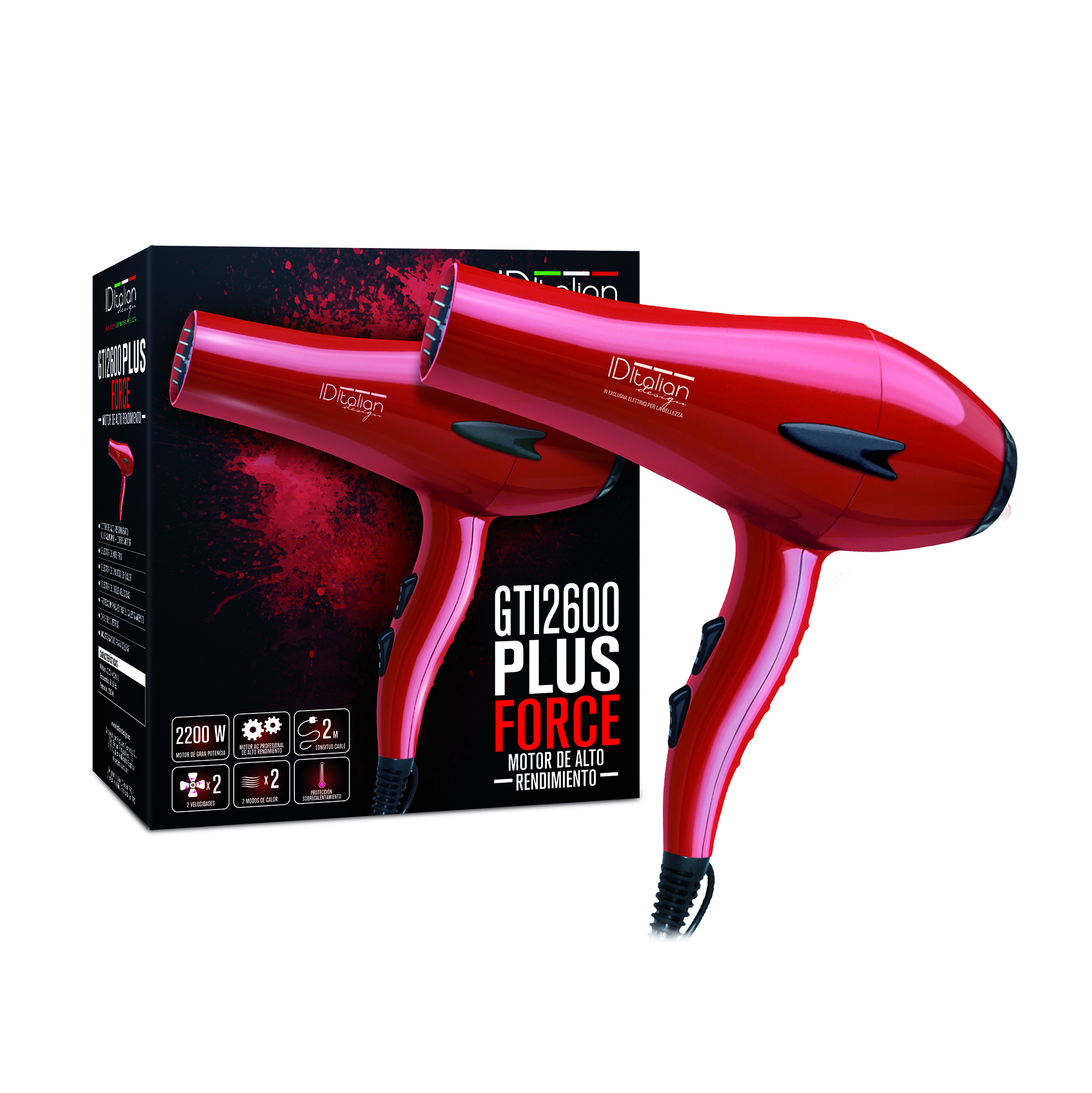 Haartrockner GTI 2600 Force Plus - 2200 W - rot Image