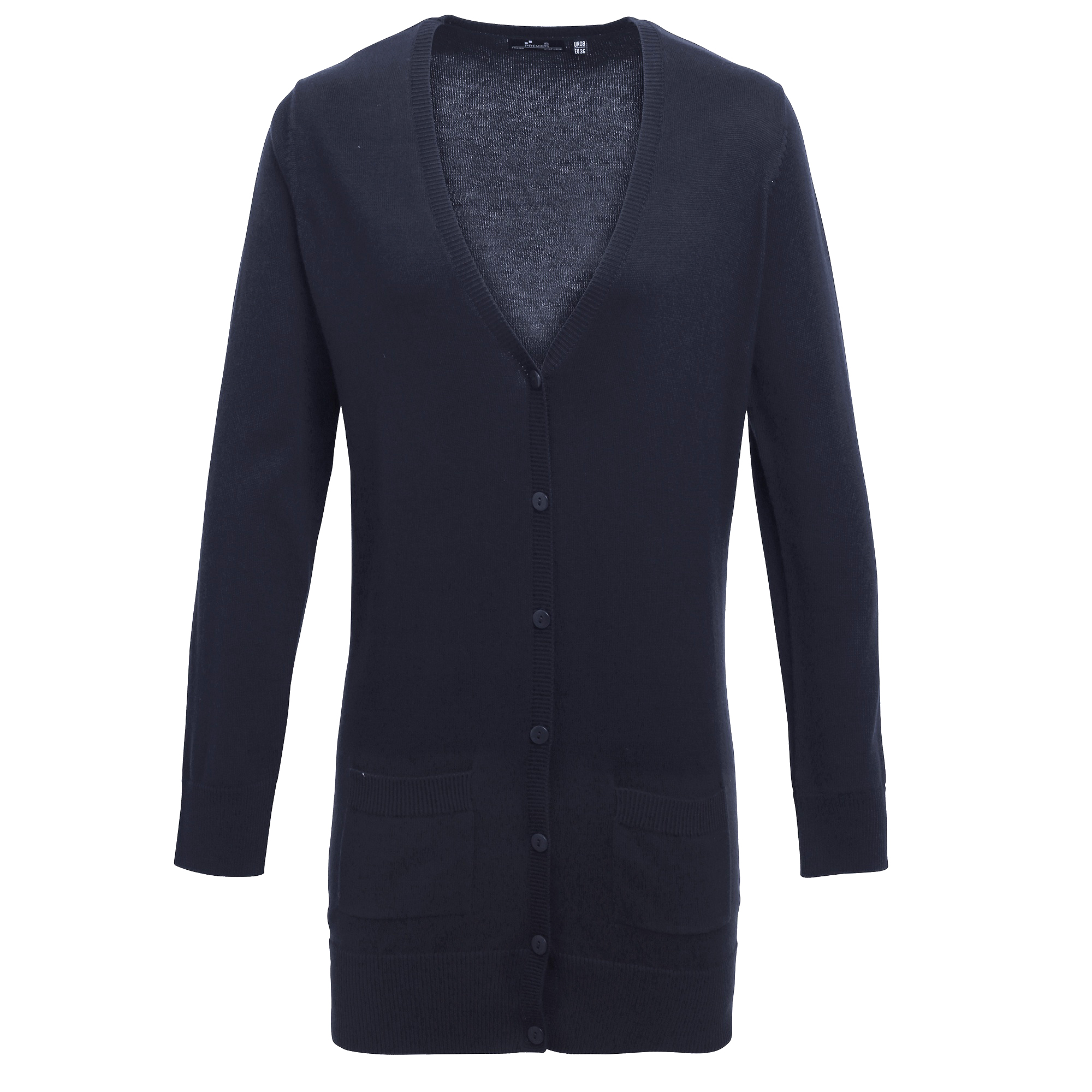 Premier Womens/Ladies Longline V-Ausschnitt Strickjacke (Navy) Image