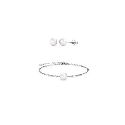 Vollmond Kristall Perlen Set - Silber und Kristall Image