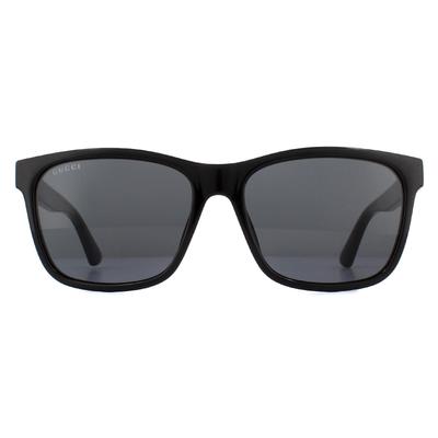 Gucci Rectangle Mens Black Grey Sonnenbrille