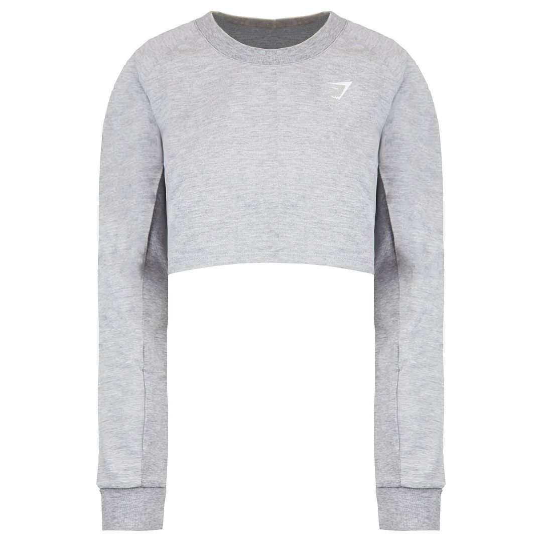 Gymshark Cropped Damengrau Margelpullover Image
