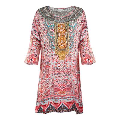 Inoa Aleppo 1928 Print Kurze Rüsche Mehrfarbig Kaftan Cover Up Image