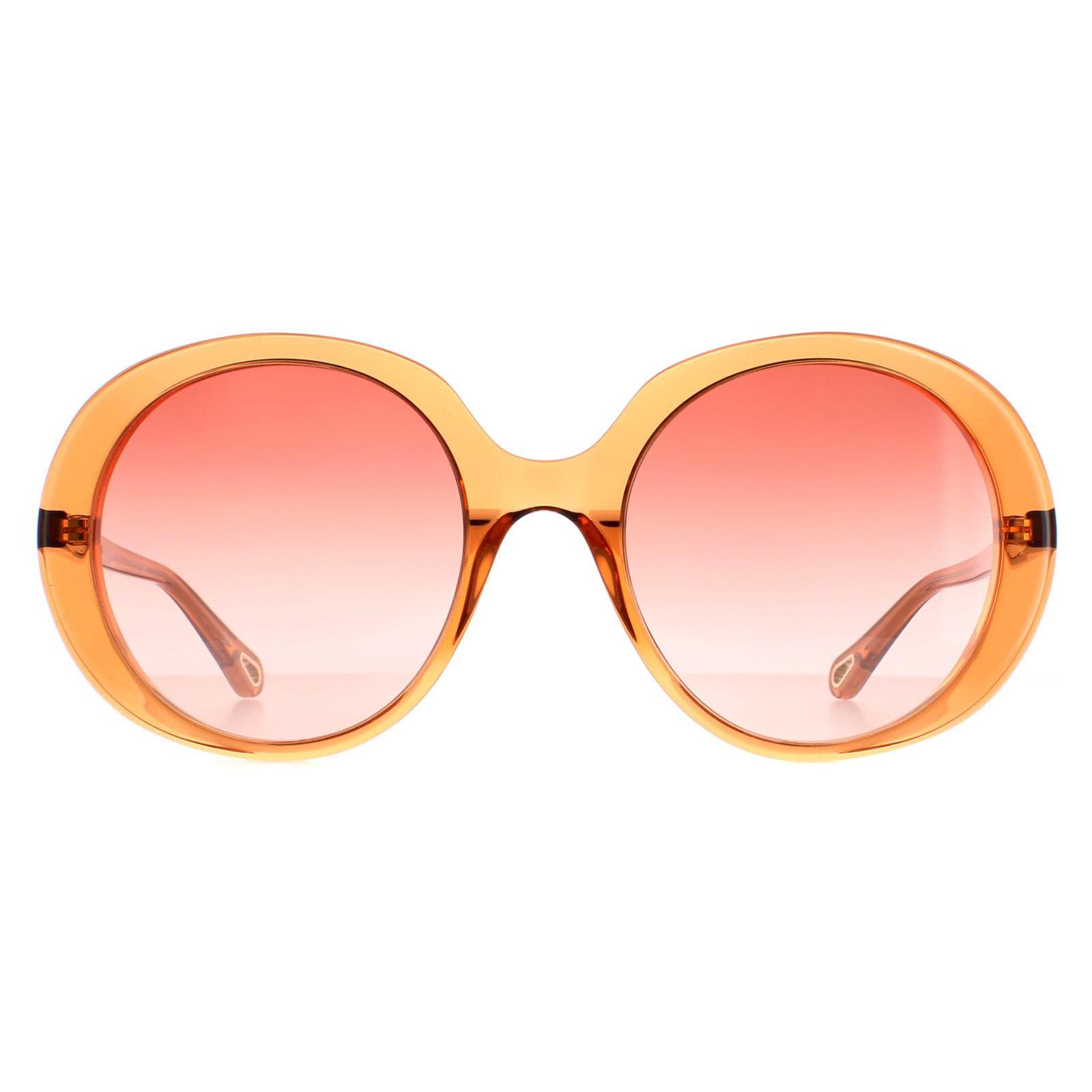 Chloe Oval Womens Transparent Dunkel Orange Orange Gradient CH0007S