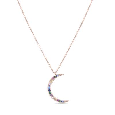 Luxenter-Halskette, Shaiki aus 925er-Sterlingsilber und mehrfarbigen Zirkonen mit 18 Karat rosévergoldetem Finish Image