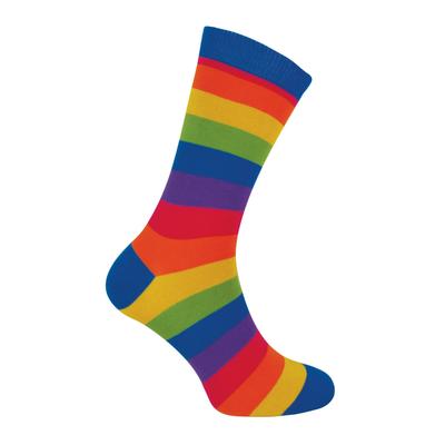 Herr Heron - Herren Bambus Socken | Neuheit Funky Socken | Gemusterte Argyle gestreiften Socken | Atmungsaktiv weich | Geschenke für ihn - Regenbogen Streifen Image