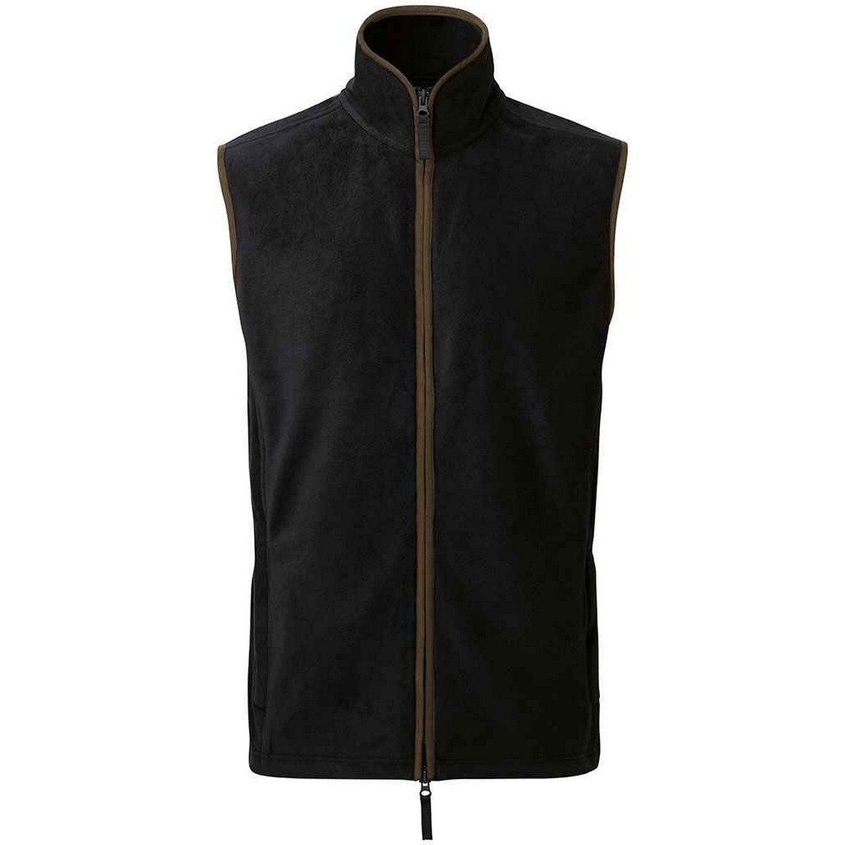 Premier Mens Artisan Fleece Gilet in Übergröße (Schwarz/Braun) Image