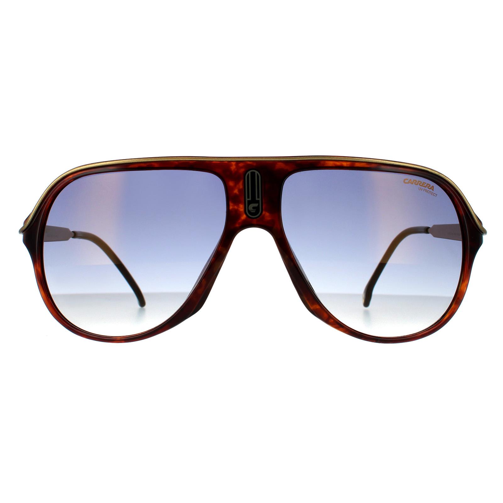 Carrera Rectangle Unisex Sonnenbrille Dunkel Havanna Grau Bronze Mirror Image