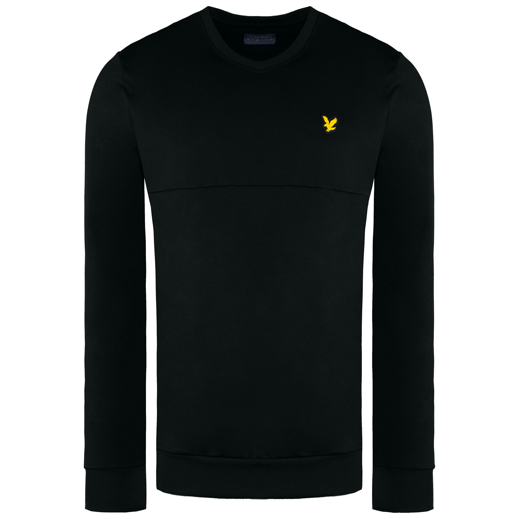 Lyle & Scott V-Ausschnitt Colour Block Midlay Schwarzer Pullover Image
