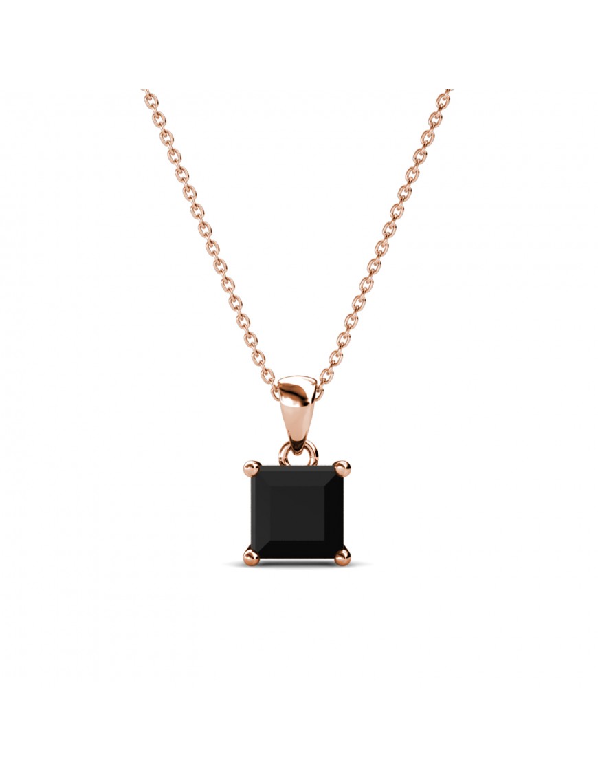 Einfacher quadratischer Anhänger - Rose Gold und Schwarz Image