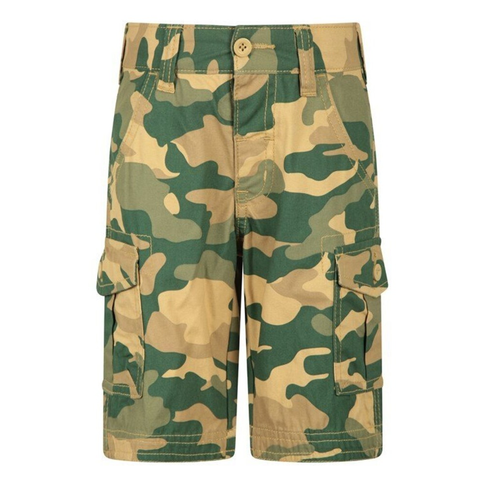 Mountain Warehouse Childrens/Kids Camo Cargo Shorts (Hellbeige/Grün) Image