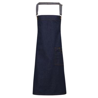Premier Unisex Erwachsene Bezirk gewachst Look Denim Lätzchen Schürze (Indigo Denim) Image
