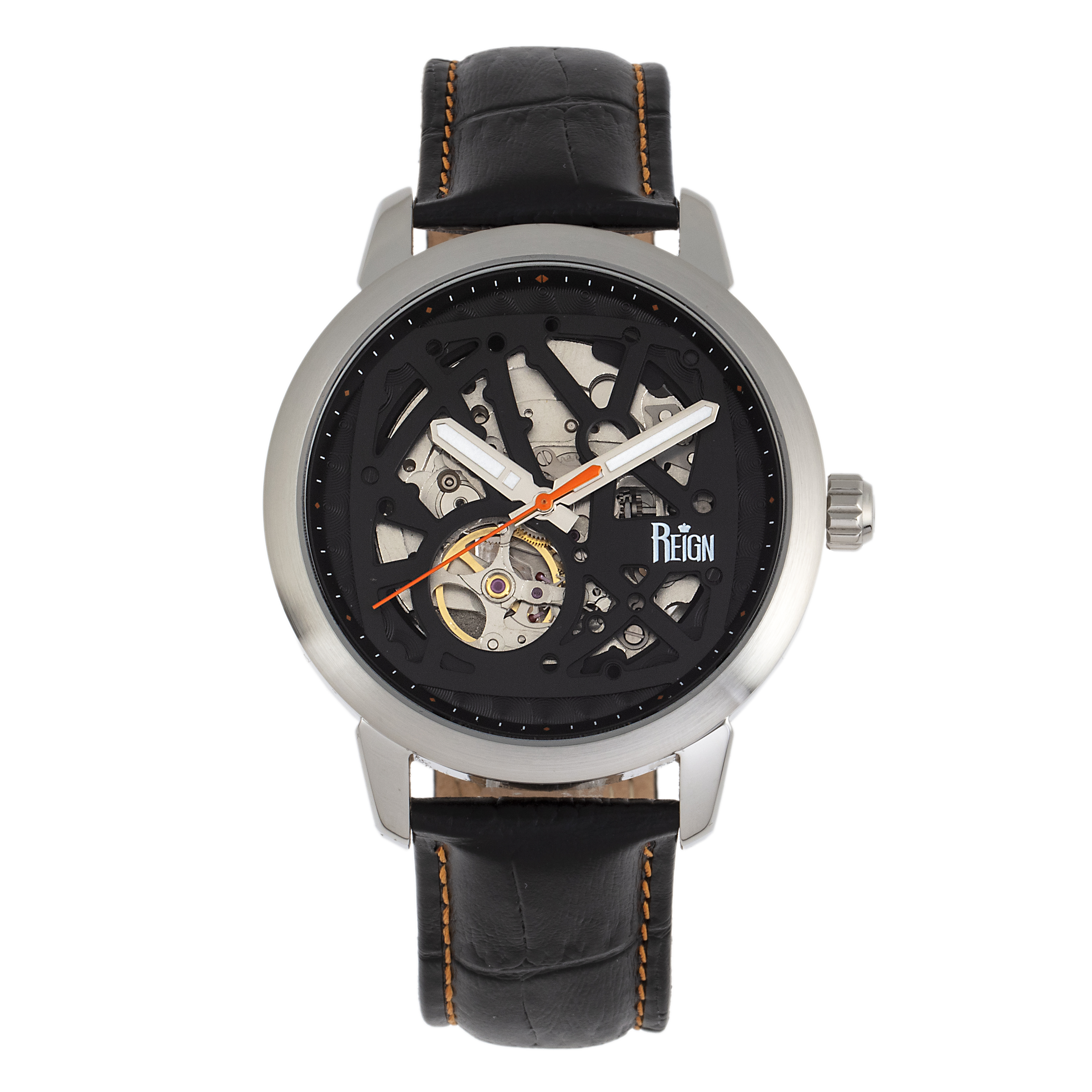 Reign Rudolf Automatik-Skelett-Lederarmbanduhr Image