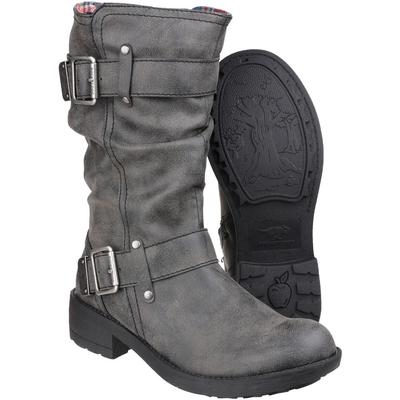 Rocket Dog Womens/Ladies Trumble Zip up Faux Leder Mid Calf Stiefel