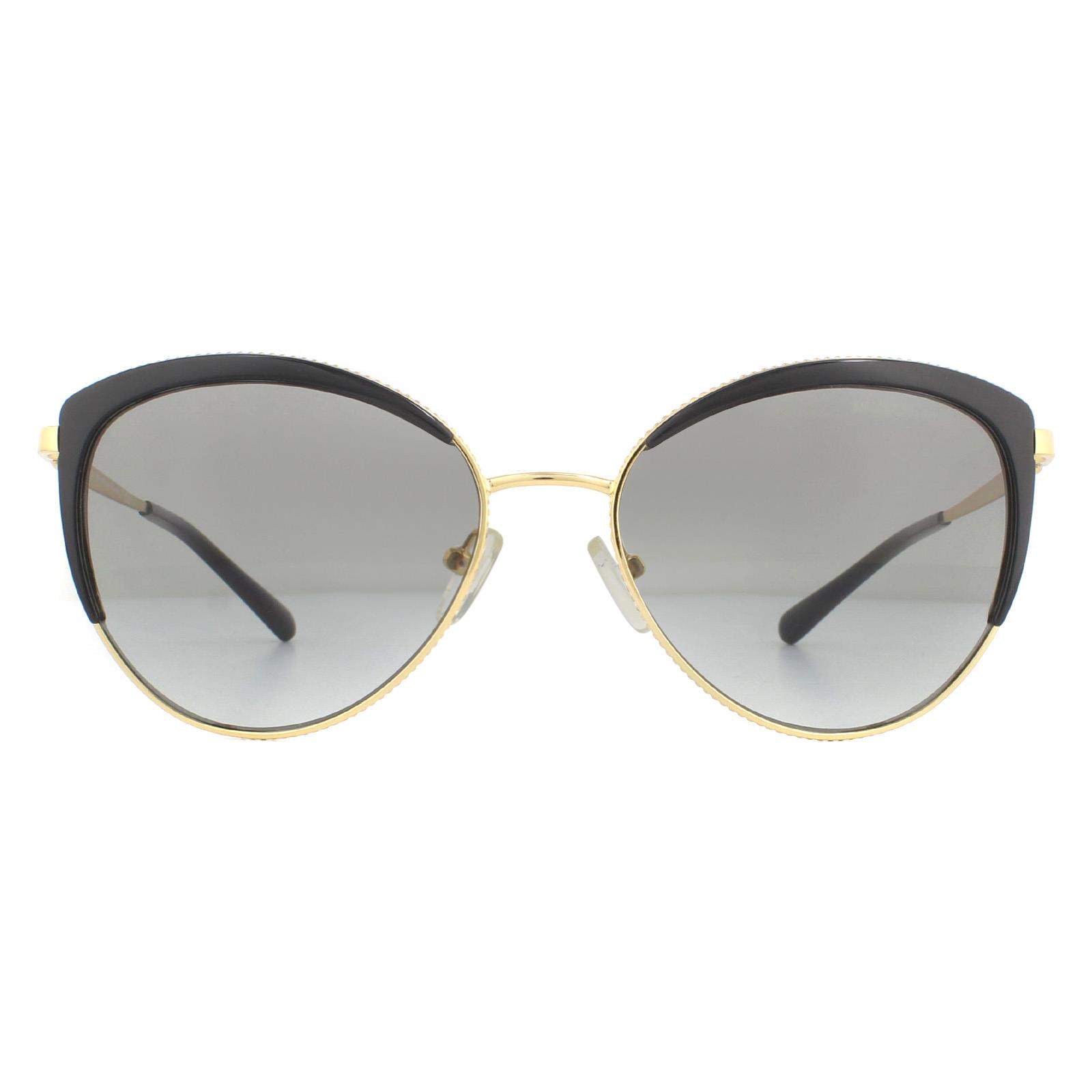 Michael Kors Cat Eye Womens Light Gold Schwarz Dunkel Grau Gradient Sonnenbrillen Image