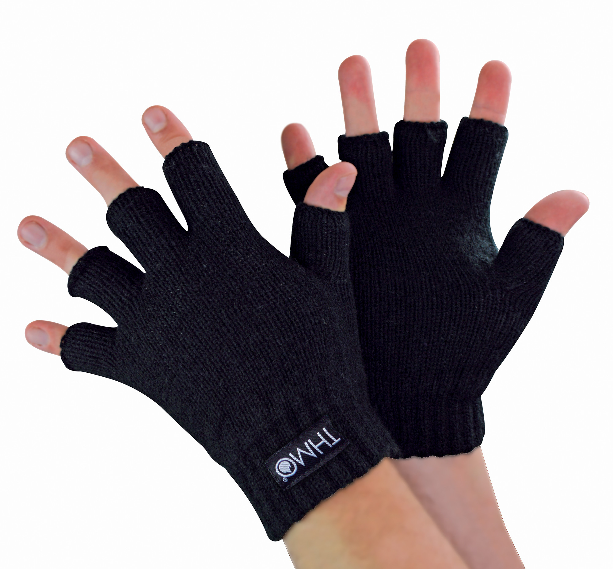 Kinder Winter Fingerlose Handschuhe | THMO | Thermal Warm Fleece gefüttert Thinsulate Handschuhe für Kinder - Schwarz Image