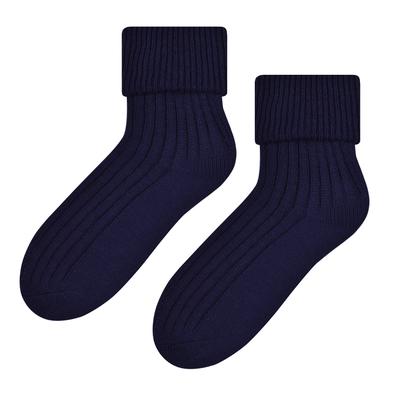 Damen Bettsocken aus Wolle | Steven | Superweiche, gemütliche Lounge-Schlafsocken, Marineblau Image
