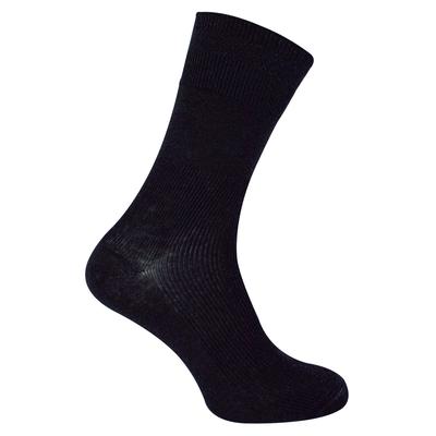 Herren Wolle Diabetiker Socken in Schwarz | Dr.Socks | Extra breite gerippte nahtlose Merino-Wolle Socken - Schwarz Image