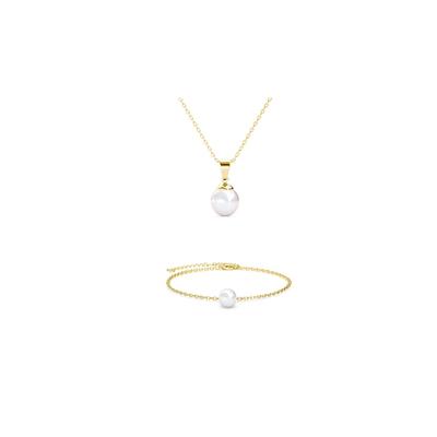 Vollmond-Kristallperlenset - Gold und Kristall Image