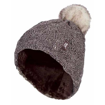 Wärmehalter - Damen Strickfleece gefütterte Thermo-Bommelmütze mit Pom Pom Image