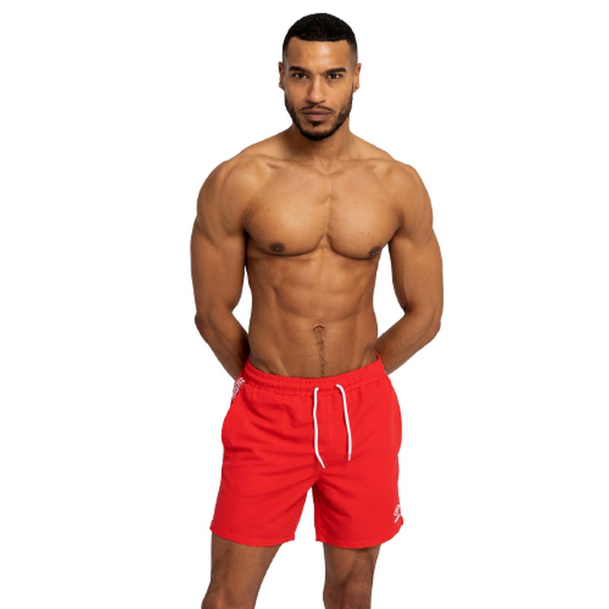Umbro Herren Taped Swim Shorts (Zinnoberrot) Image