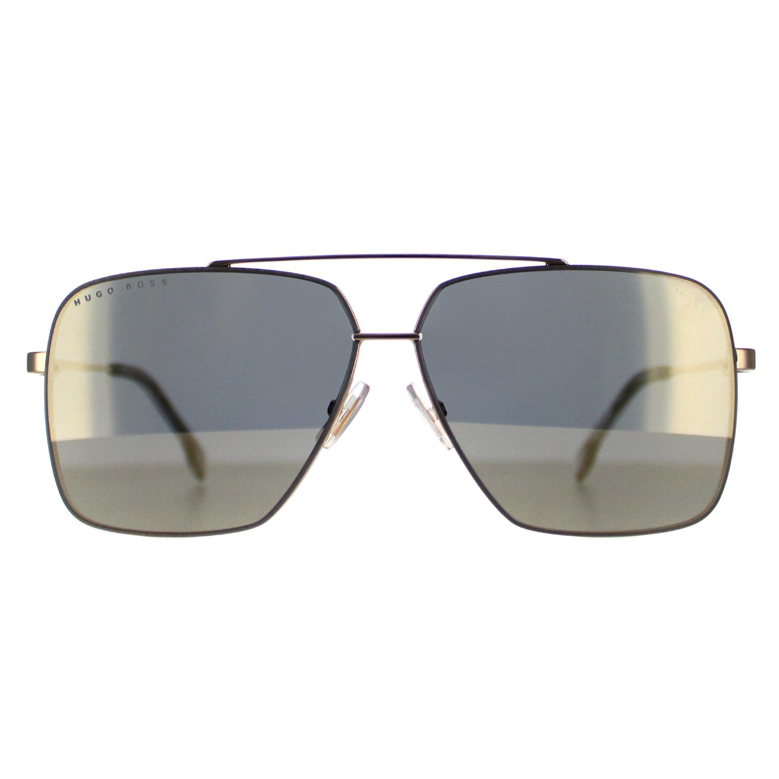 Hugo Boss Aviator Herren Gold Grau Elfenbein Spiegel BOSS 1325/S