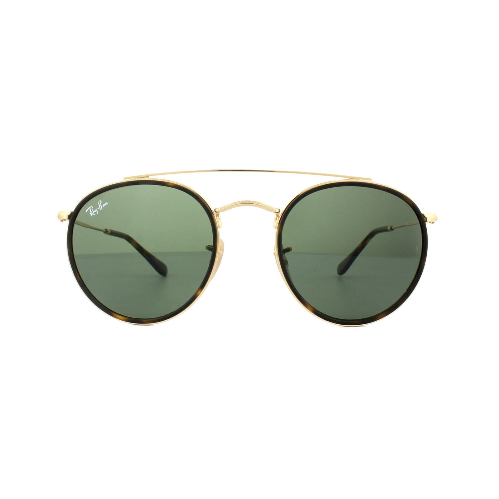 Ray-Ban Sonnenbrille Runde Doppelbrücke 3647N 001 Gold Grün Image