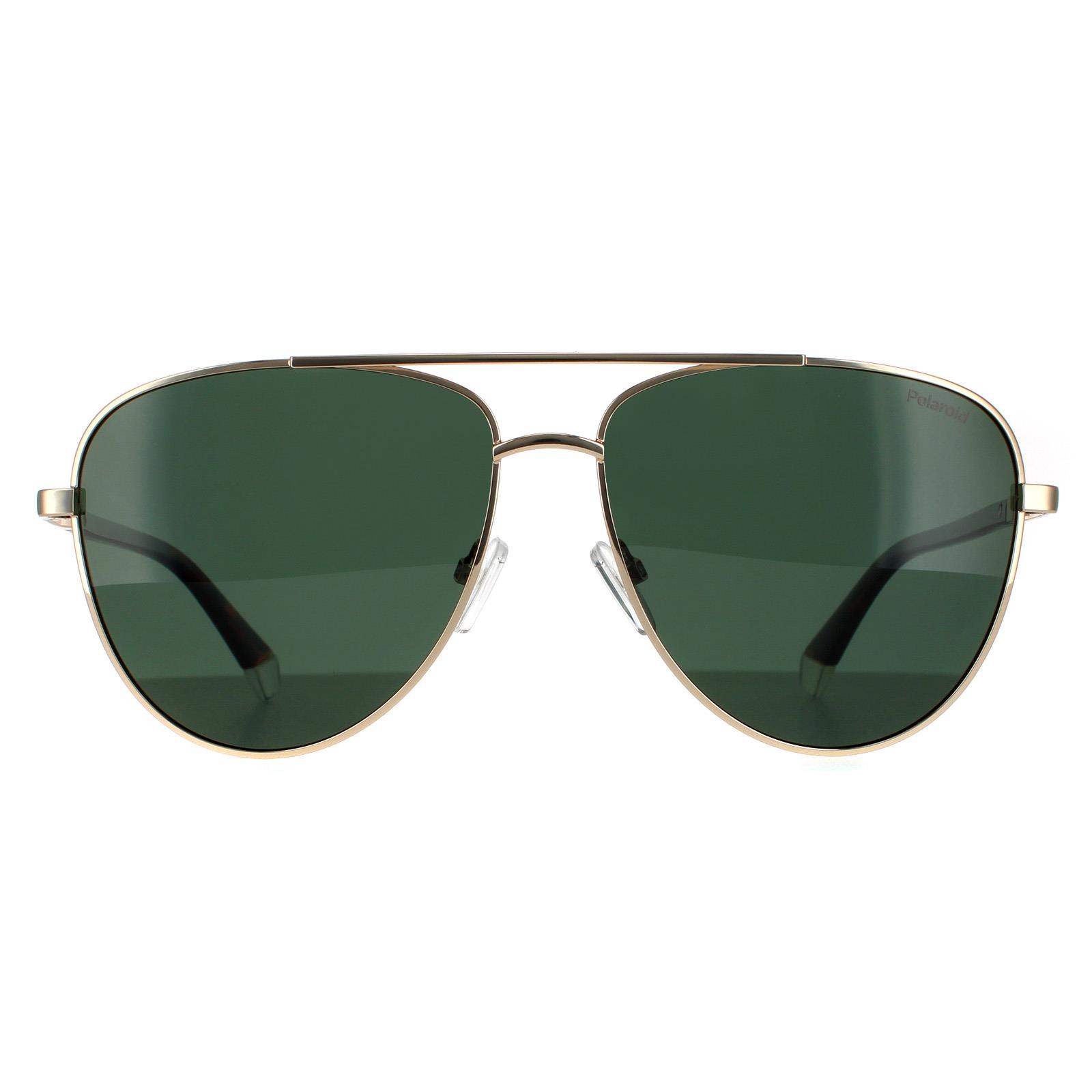 Polaroid Aviator Unisex Gold Grün Polarisierte Sonnenbrille Image