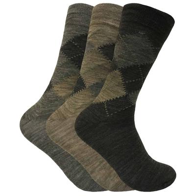 Sock Snob - Herren 3er-Pack Lambs Wool Blend Patterned Soft Top Socken Image