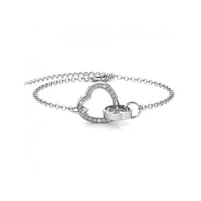 Verschlossenes Herz-Armband - Silber und Kristall Image