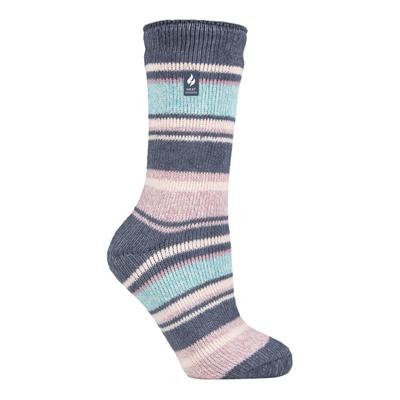Wärmehalter - Damen Thermosocken für den Winter | Outdoor & Indoor Socken | Kuschelig & Flauschig | Geschenke für Frauen - Denim (Palma) Image