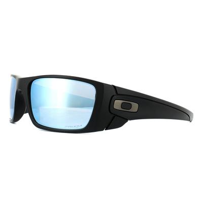 Oakley Wrap Mens Matt Black Prizm Deep Water polarisierte Sonnenbrille