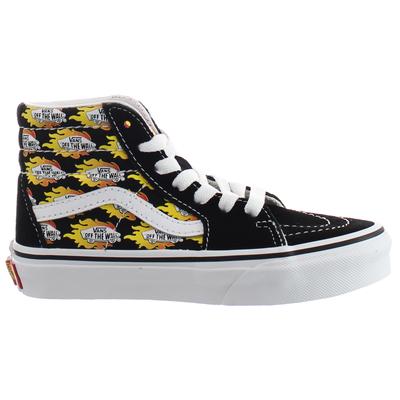 Vans Flame Logo wiederholen SK8-Hi Schwarze Kinder Schuhe