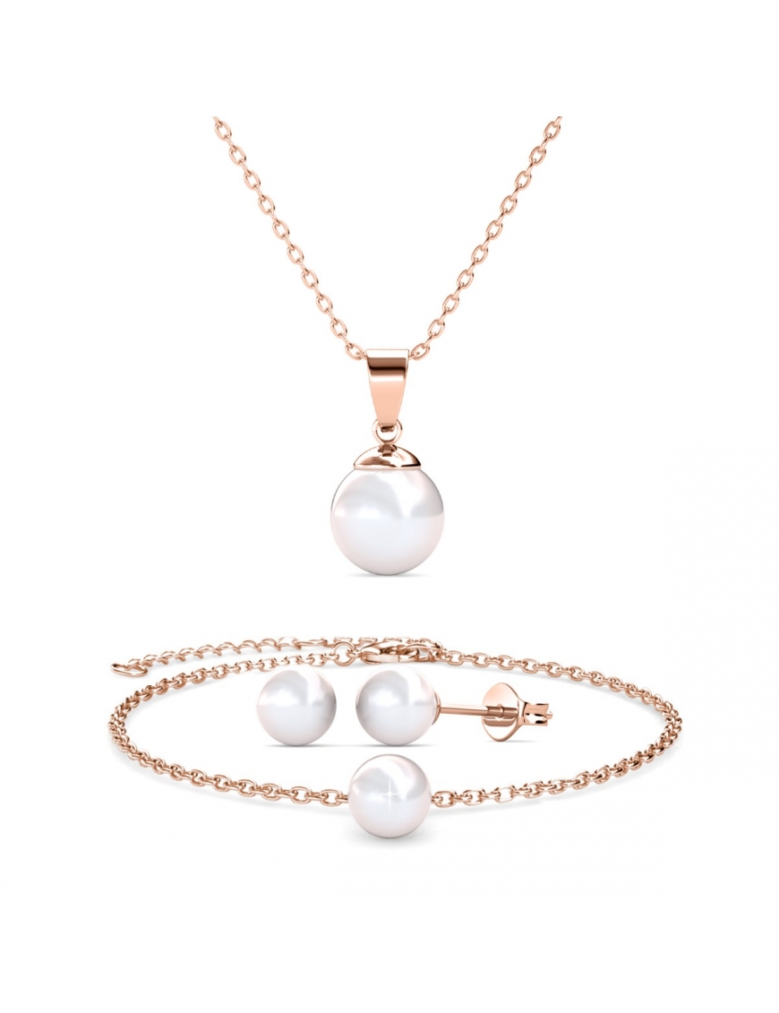 Perlmutt Trio Set - Rose Gold und Weiß Image