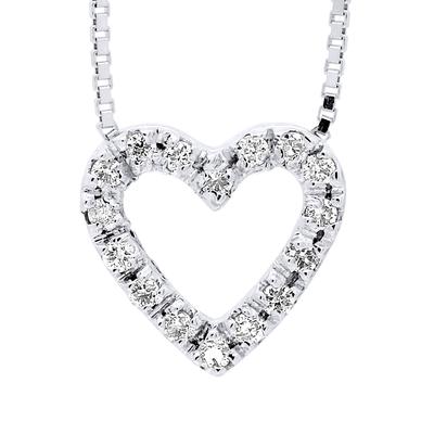 Collier Diamants 0,070 Cts Or Blanc 18 Carats