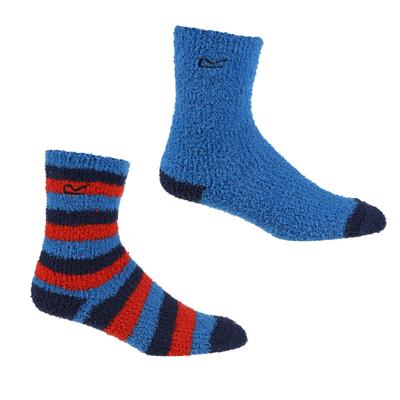 Regatta Childrens/Kids Cosy Boot Socks Set (2er-Pack) (Blau/Marine/Rot) Image
