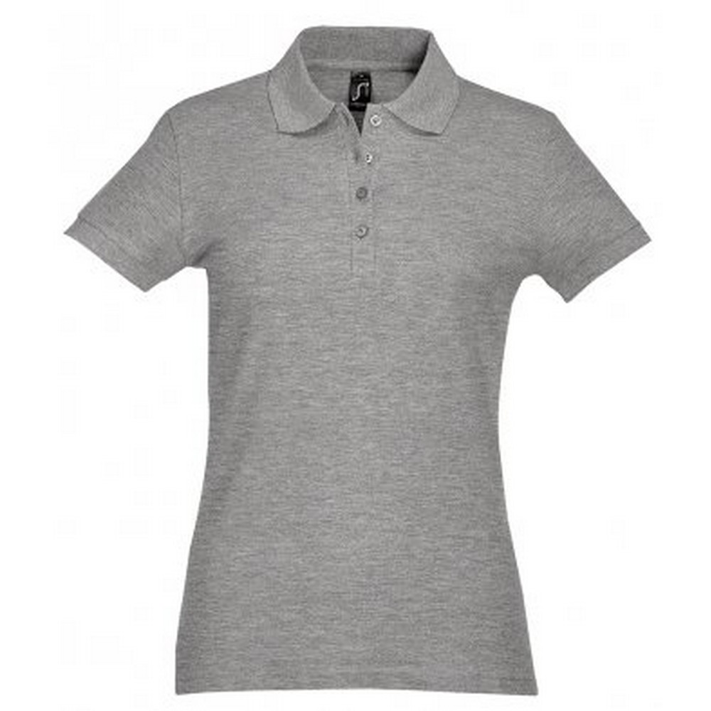 SOLS Womens/Ladies Passion Pique Short Sleeve Polo Shirt (Grau meliert) Image