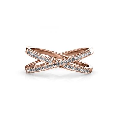 X Ring - Rose Gold und Kristall