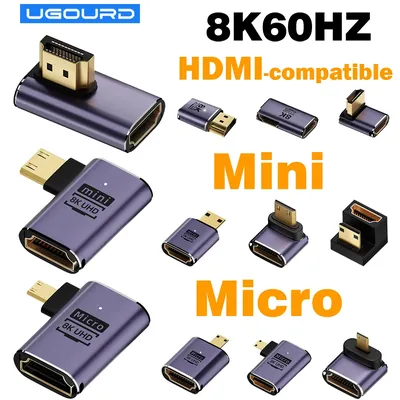 HDMI-compatible 2.1 Cable Adapter 8K60HZ 4K120HZ HDMI2.0 Converter 48Gpbs for HDTV Projector PS4 PS5