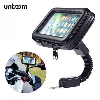 Motorcycle Telephone Holder Support Moto Bicycle Rear View Mirror Stand Mount Waterproof Scooter