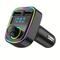 Drahtloser BT-FM-Transmitter mit bunten Umgebungslichtern, Freisprecheinrichtung für Autoradio, Modulator, MP3-Player, Typ C, Dual-USB-Ladeadapter für Mobiltelefone