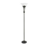 Globe Electric Gatineau 71 Dark Bronze Floor Lamp with Alabaster Glass Shade 63361