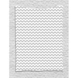 Grey Chevron Tapestry Simplistic Soft Toned Glide Reflection Parallel Zig Zag Color Bars Design Wall Hanging for Bedroom Living Room Dorm Decor 40W X 60L Inches White Pale Grey by Ambesonne