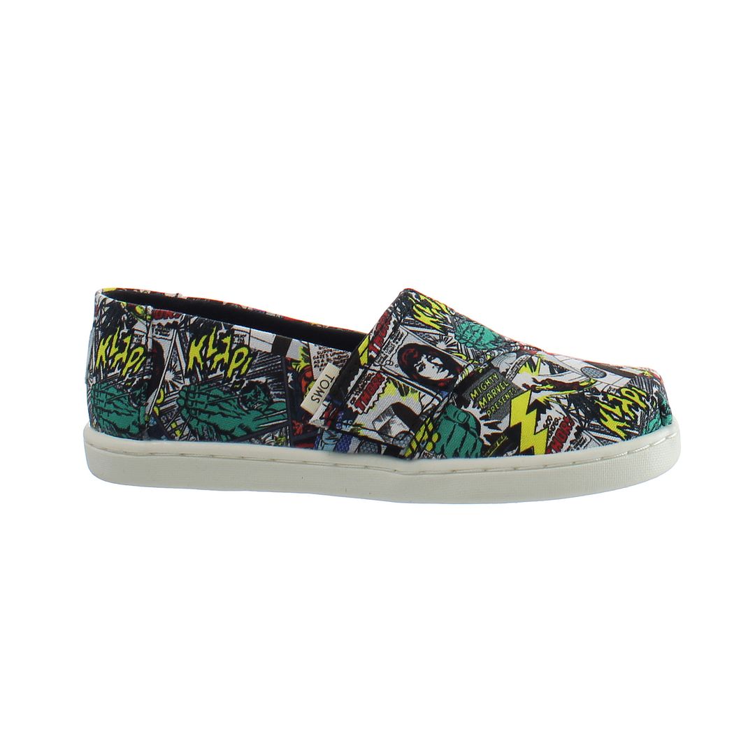 Toms Childrens Unisex Classic Marvel Print Multicolor Kids Plimsolls - Multicolour Canvas - Size UK 4 Infant | Toms Sale | Discount Designer Brands