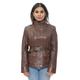 Infinity Leather Womens Military Style Biker Jacket-phoenix - Brown - Size 12 UK | Infinity Leather Sale | Discount Designer Brands