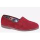 Sleepers Zara Slippers Womens Wide Fit - Burgundy Velour - Size UK 3 | Sleepers Sale | Discount Designer Brands