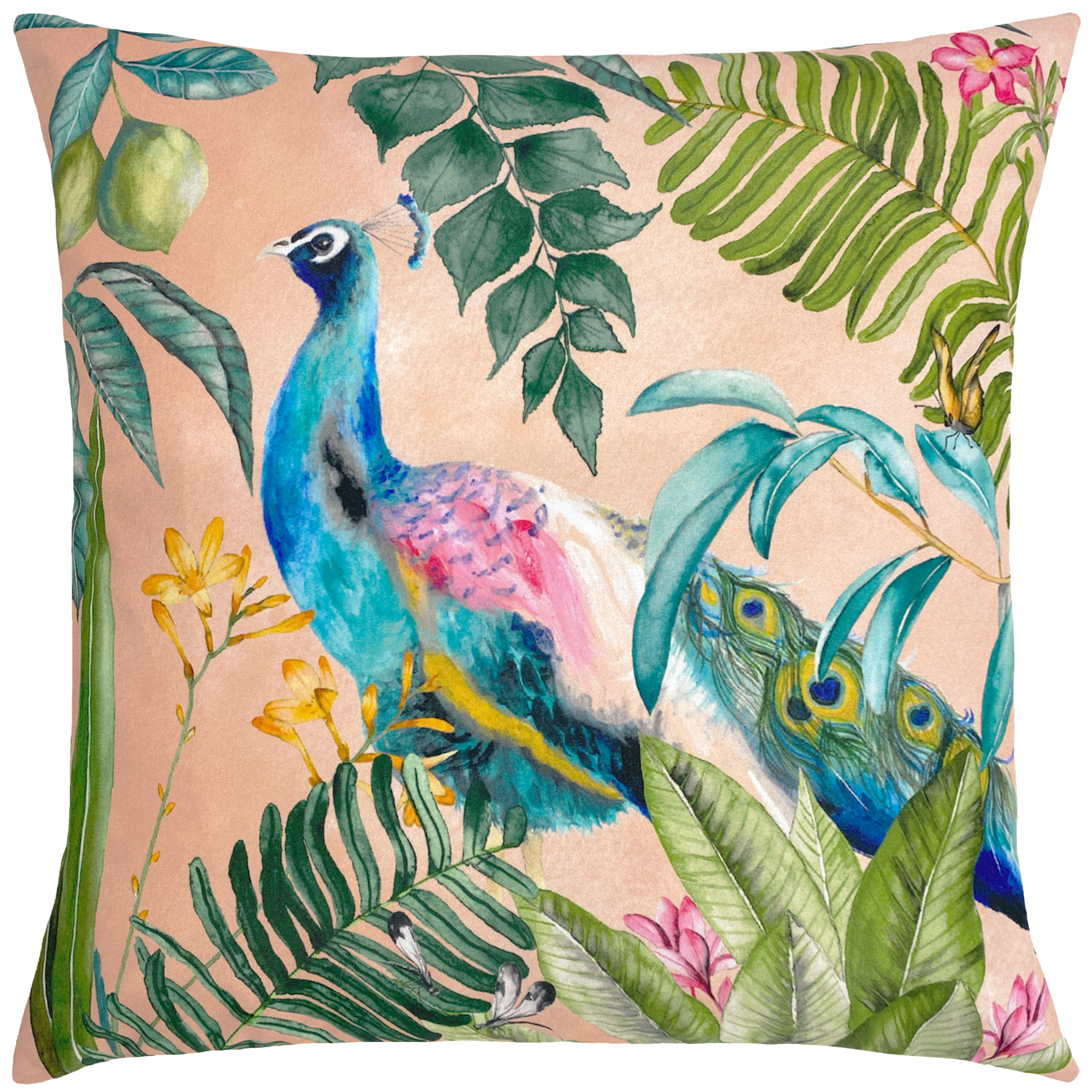 Evans Lichfield Peacock Outdoor Cushion - Blush - One Size | Evans Lichfield Sale | Discount Designer Brands