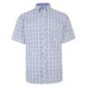 Kam Menswear KAM Big and Tall Mens Check Half Sleeve Shirt - Blue - Size 5XL | Kam Menswear Sale | Discount Designer Brands