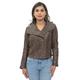 Infinity Leather Womens Shawl Wrap Biker Jacket - Riga - Brown - Size 22 UK | Infinity Leather Sale | Discount Designer Brands